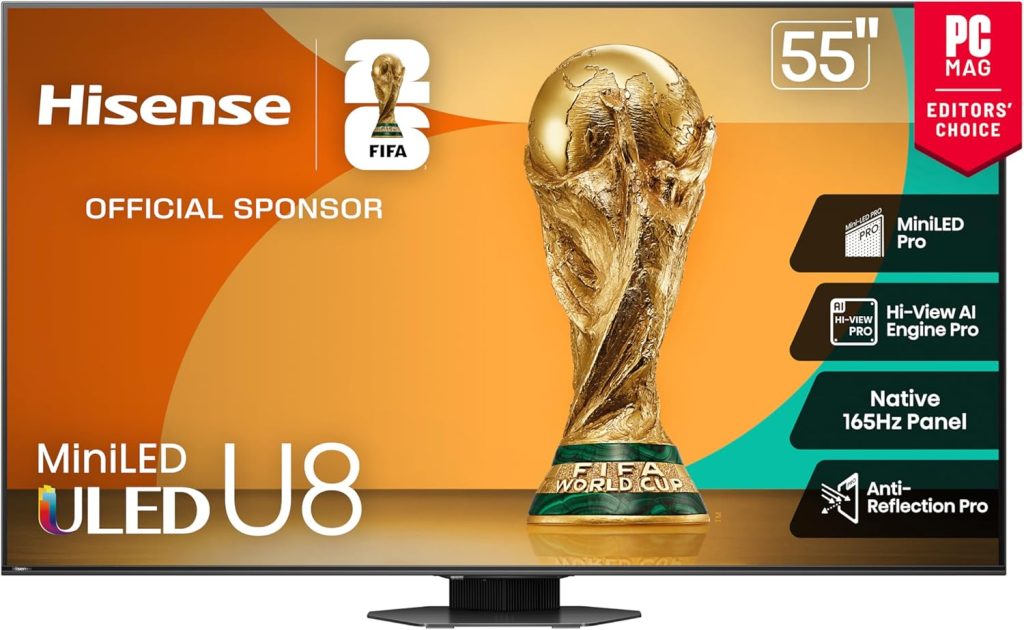 Hisense 55″ Class U8 Mini-LED ULED 4K UHD Google Smart TV