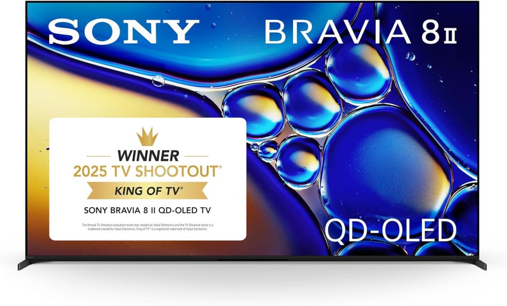 Sony BRAVIA 8 II 55 Inch TV, QD OLED, 4K Smart Google TV